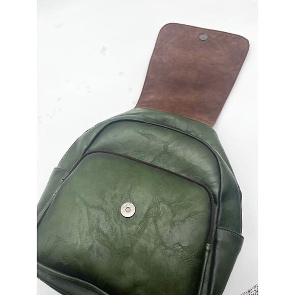 Leather Embossed NWOT Backpack, Hippie Hobo Style main image 4